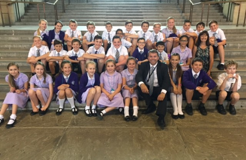 Meeting Our Lady of Hartley Catholic Primary School after tour around Westminster