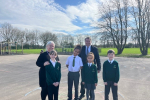 MP with Headteacher and some pupils from Greenlands Primary School